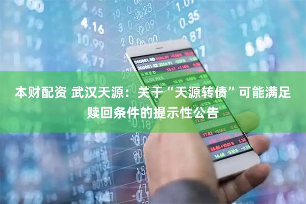 本财配资 武汉天源:关于“天源转债”可能满足赎回条件的提示性公告
